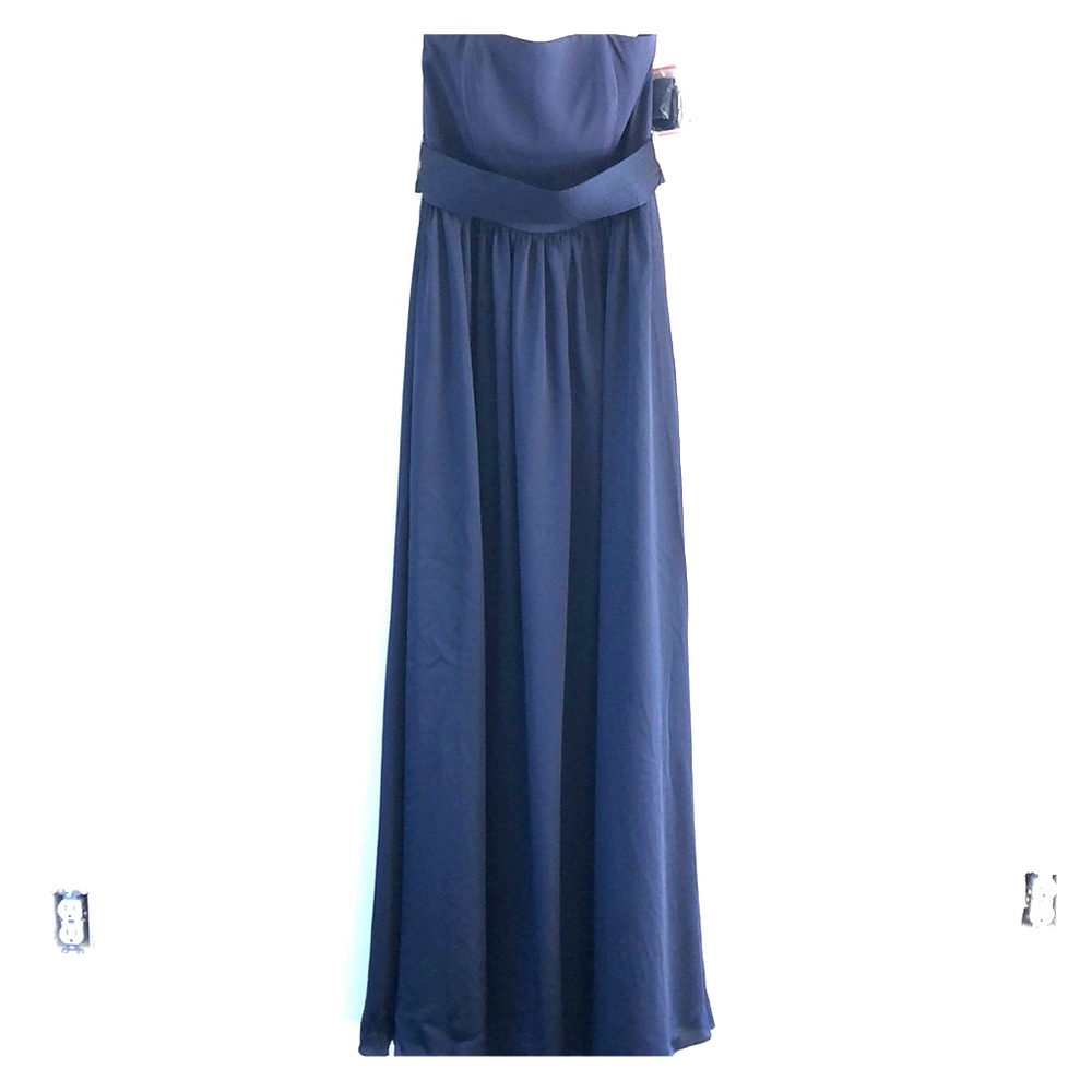 WHITE by Vera Wang Strapless Long Bridesmaid Dress